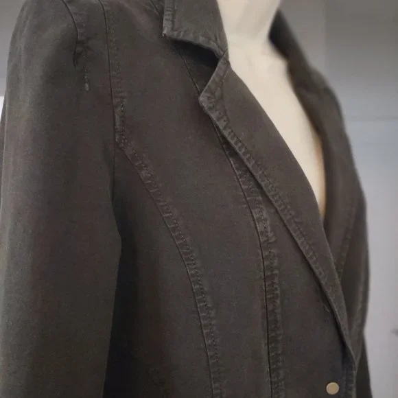 ANTHROPOLOGIE Structured Button Front Blazer Olive Green NWT Size 12 - Picture 8 of 16